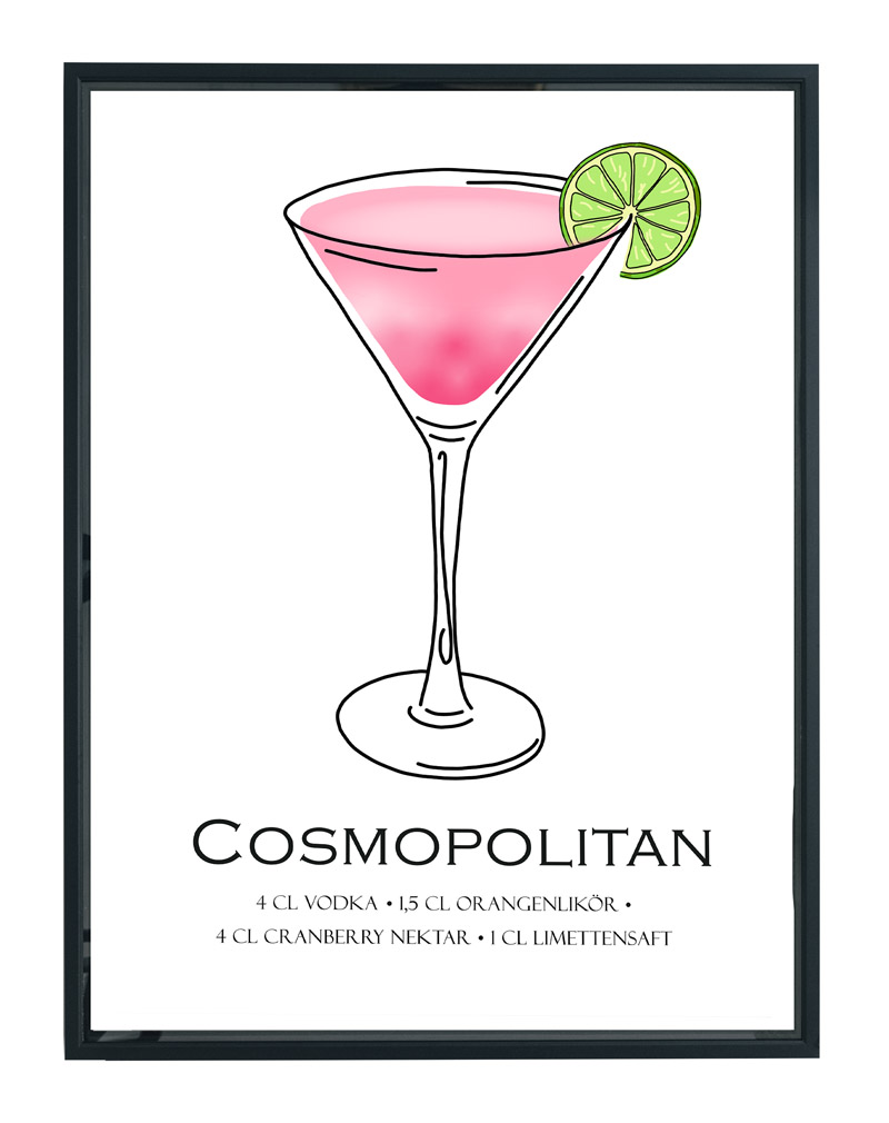 Cosmopolitan cocktail poster 2