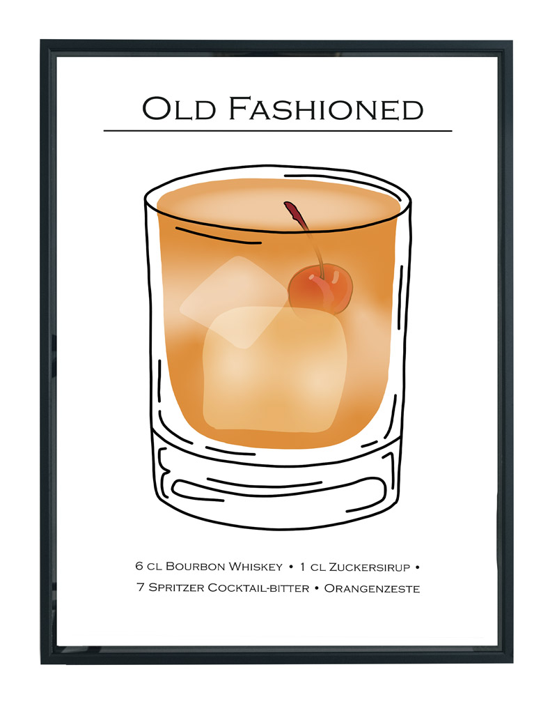 Old Fashioned cocktail poster 1
