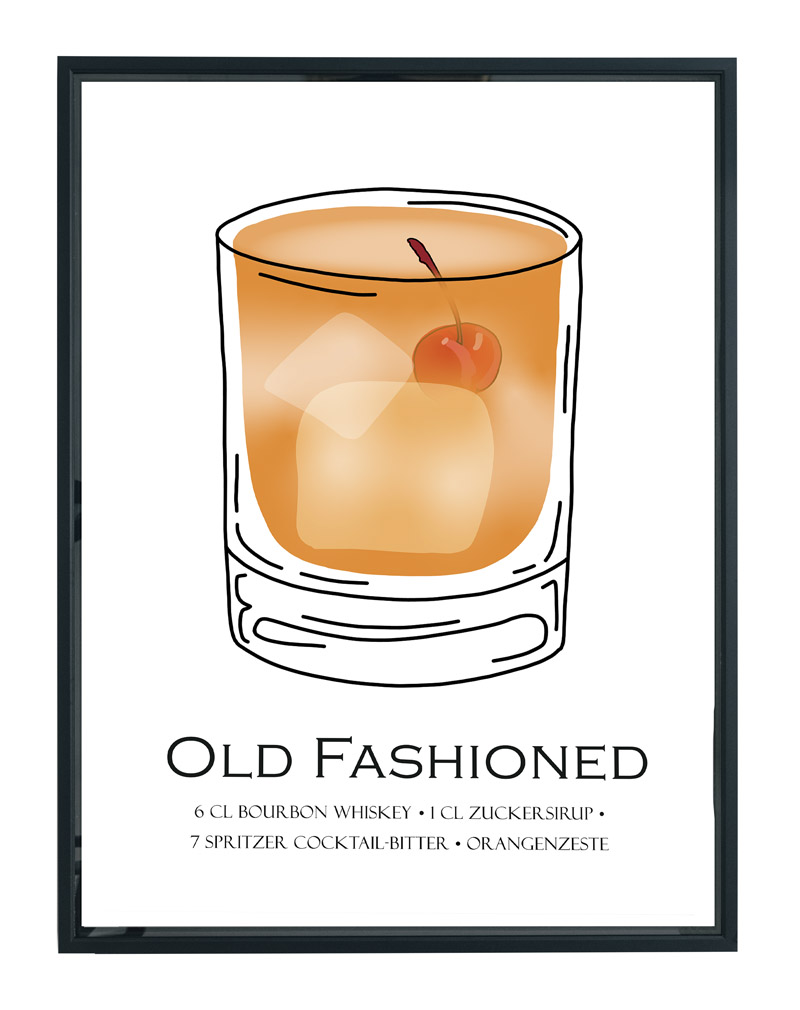 Old Fashioned cocktail poster 2