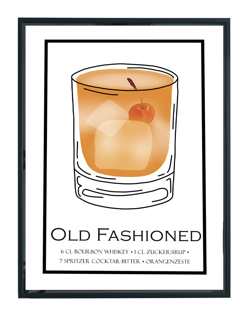 Old Fashioned cocktail poster 3
